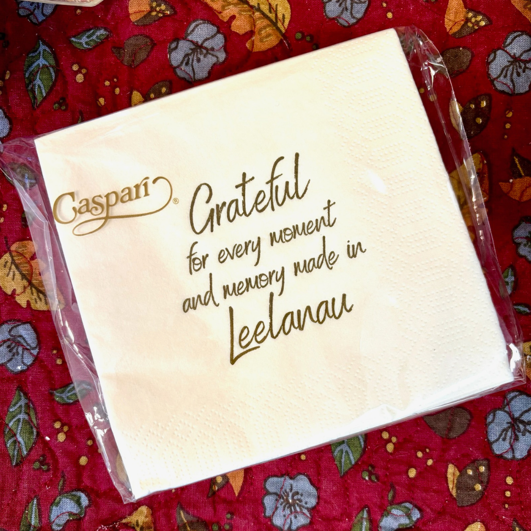 Grateful for Leelanau Beverage Napkin