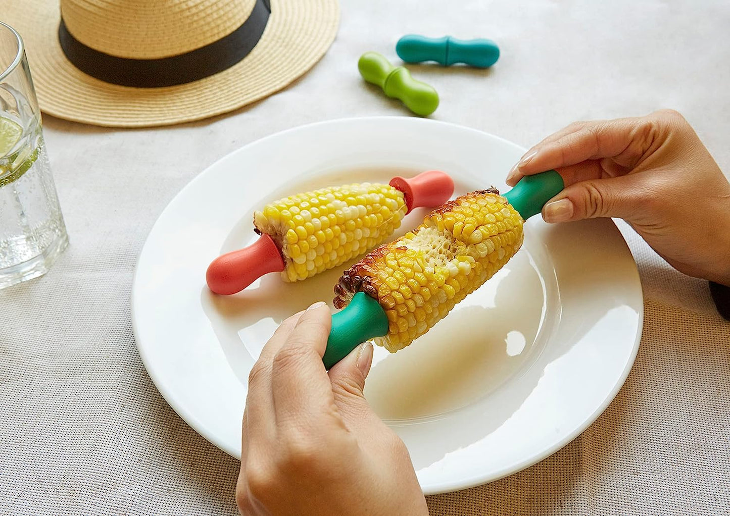 Corn Holders - Rainbow Colored, set of 6