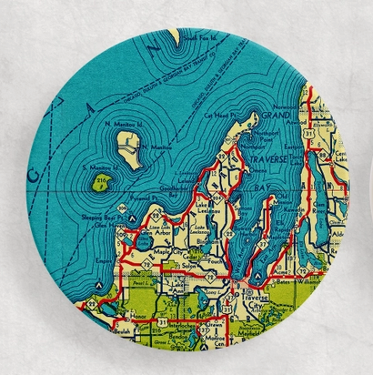Leelanau County Map Coaster