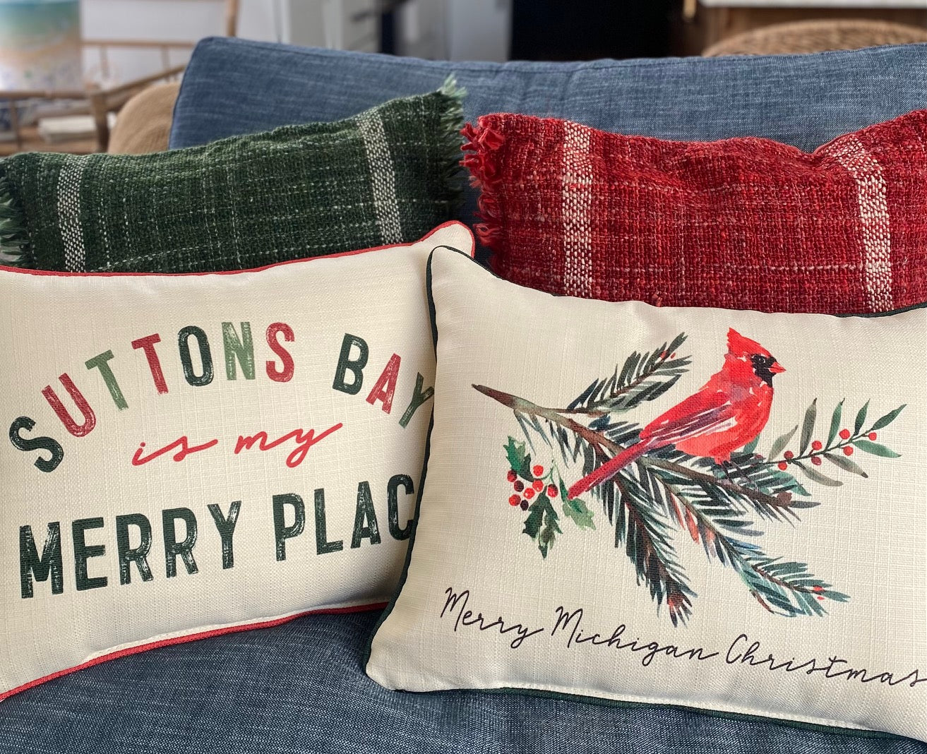 Michigan Christmas Pillows – The Front Porch Suttons Bay