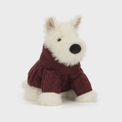 Jellycat Munro Scottie Dog Winter Jumper Outfit