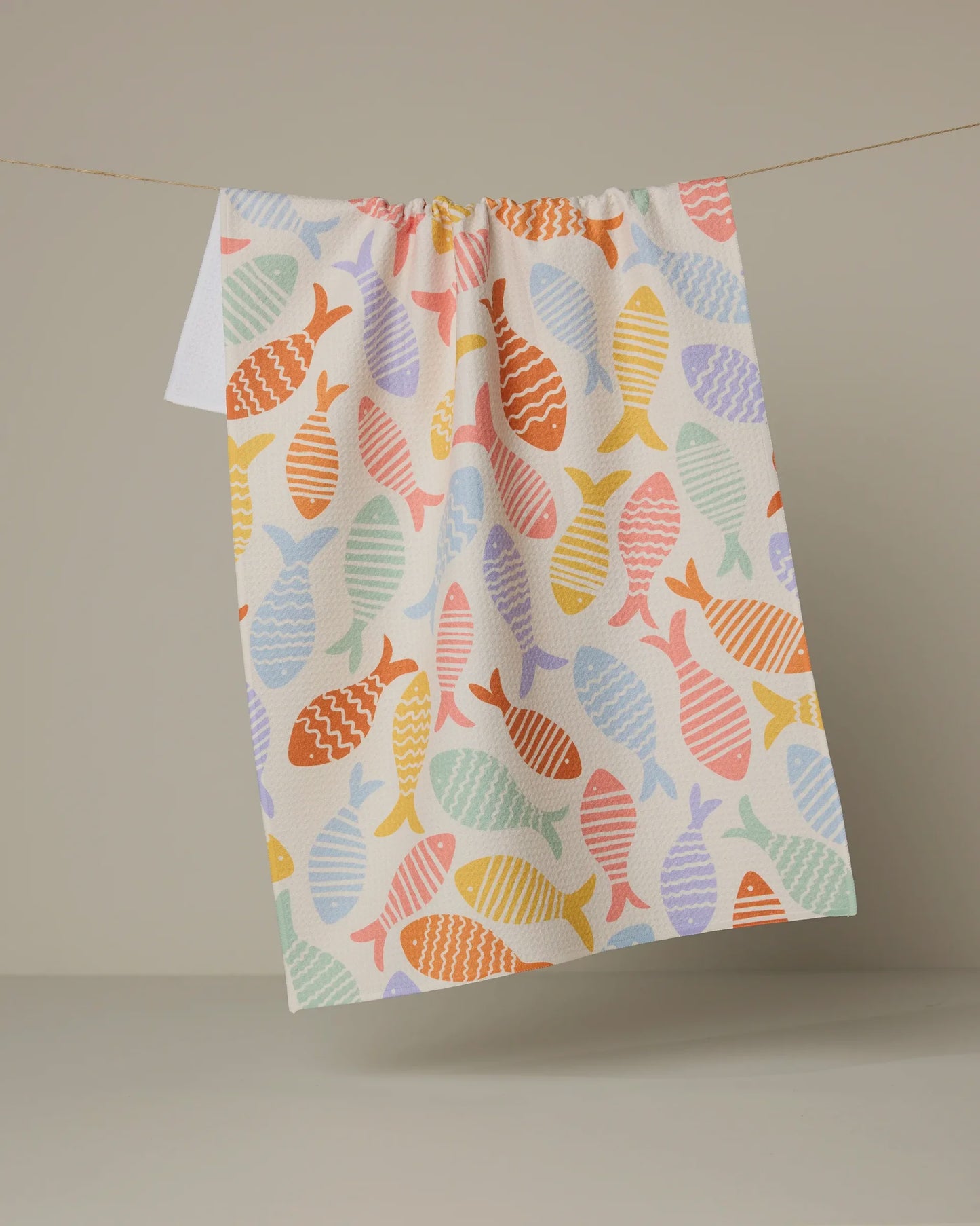 Geometry Dishtowel Fish Flip