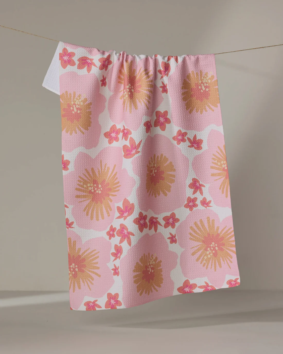 Geometry Dishtowel Hibiscus Sunset