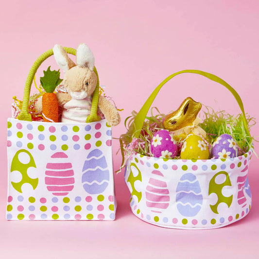 Easter Basket or Bag Painted Eggs