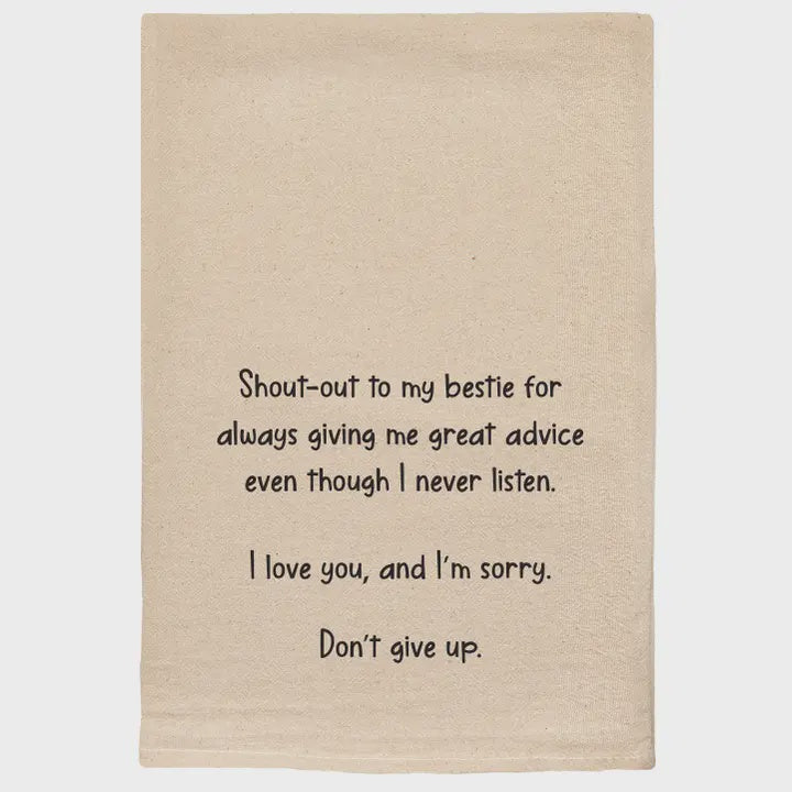 Shout Out to my Bestie Natural Dishtowel
