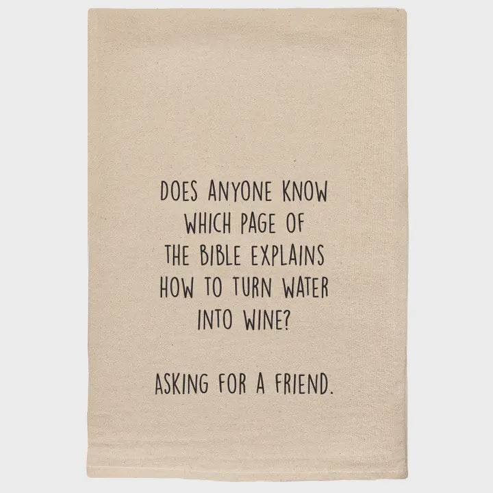 Water into Wine Natural Dishtowel