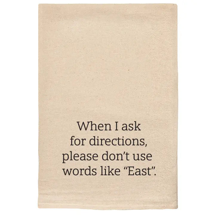 Ask for Directions Natural Dishtowel