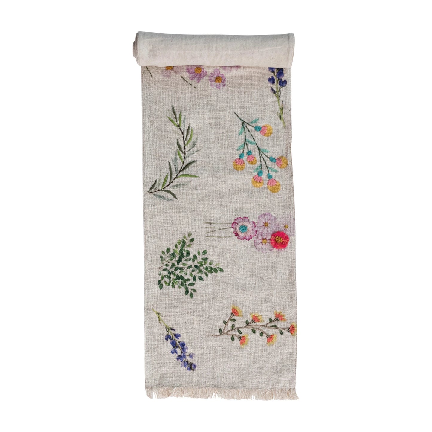 Floral Embroidery Tablerunner 72in