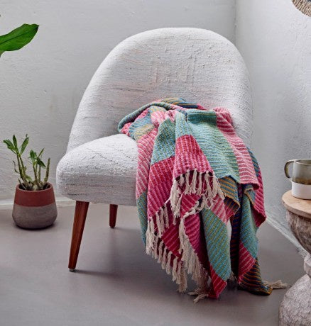 Throw Blanket Bright Stripe Multi Colors