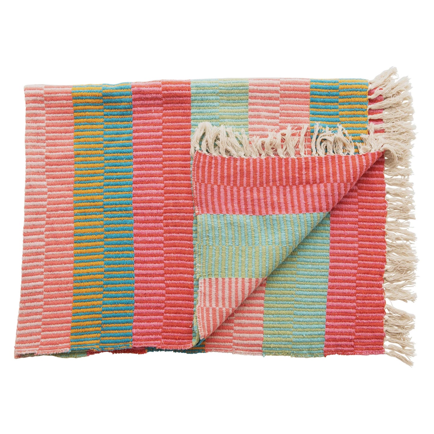 Throw Blanket Bright Stripe Multi Colors