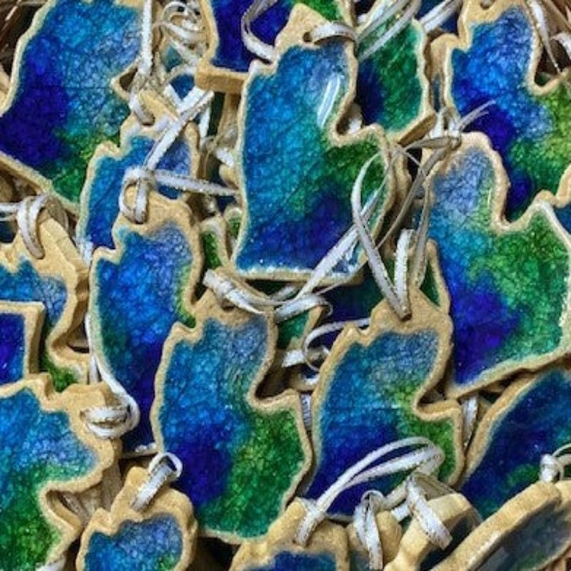Michigan Reactive Glaze Christmas Ornament--Made in Michigan