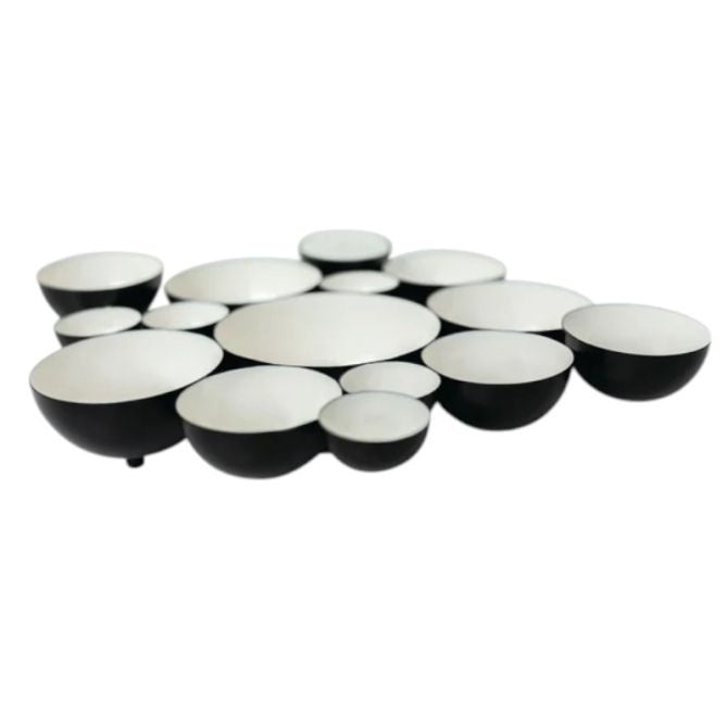 Nora Fleming Black & White Bubble Bowl