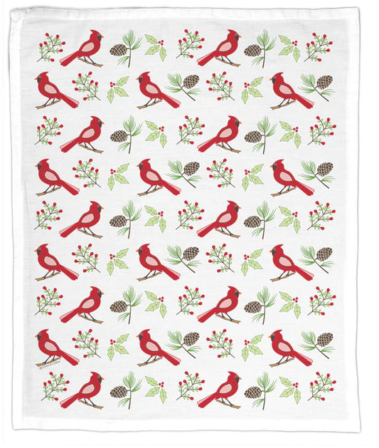 Coast & Cotton Tea Towel - Christmas Cardinals