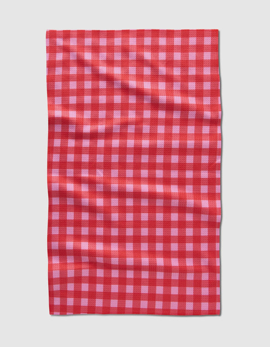 Geometry Towels Cherry Gingham Tea Towel