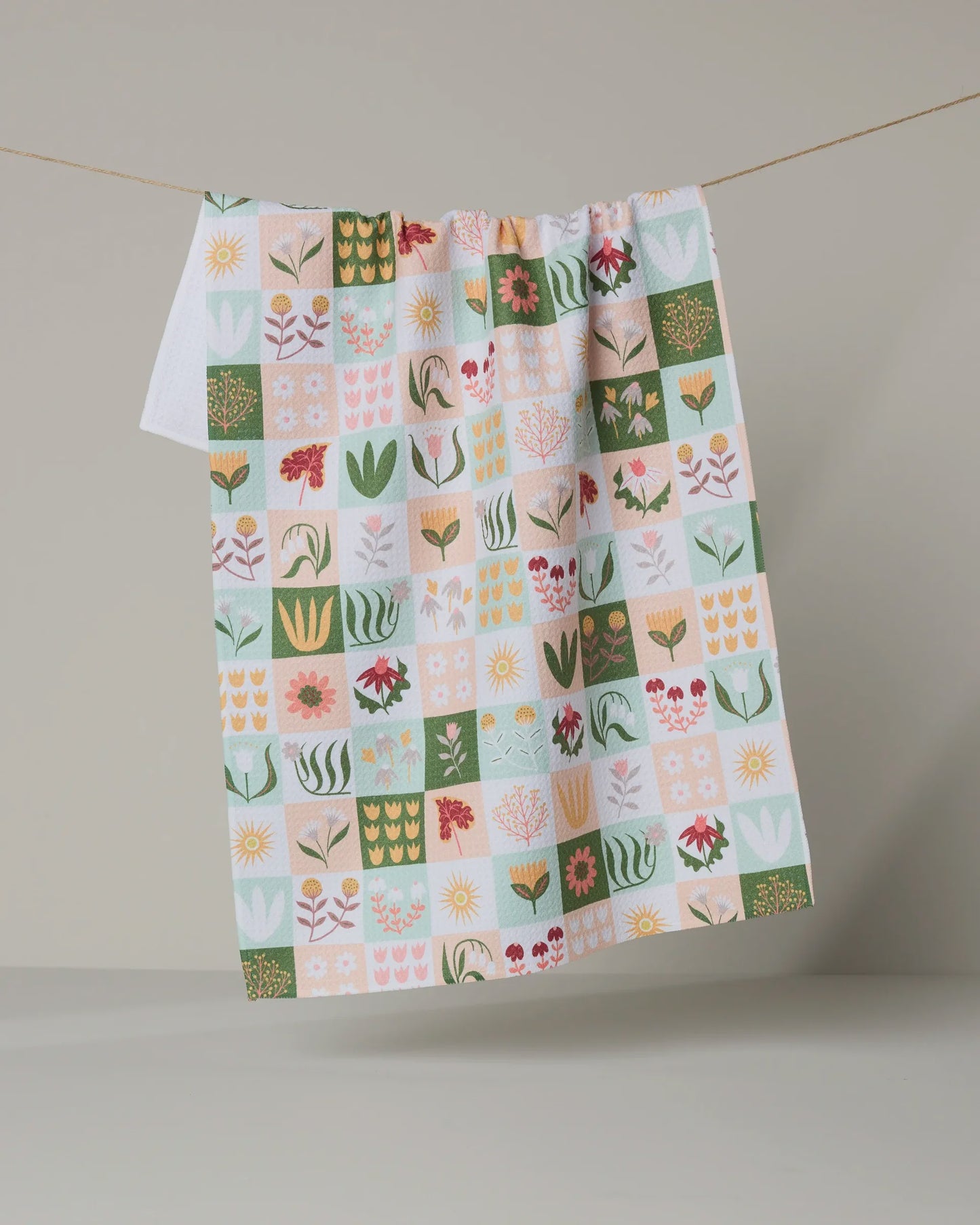 Geometry Dishtowel Patchwork Garden