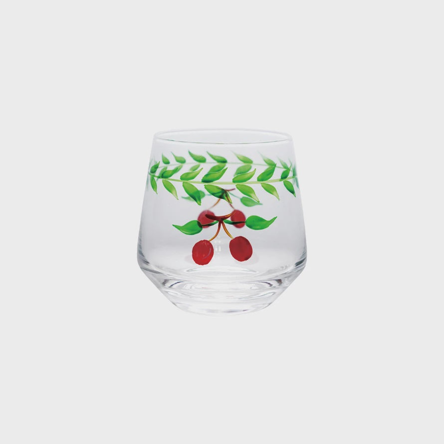 Cherry Glass Hand Painted 12oz