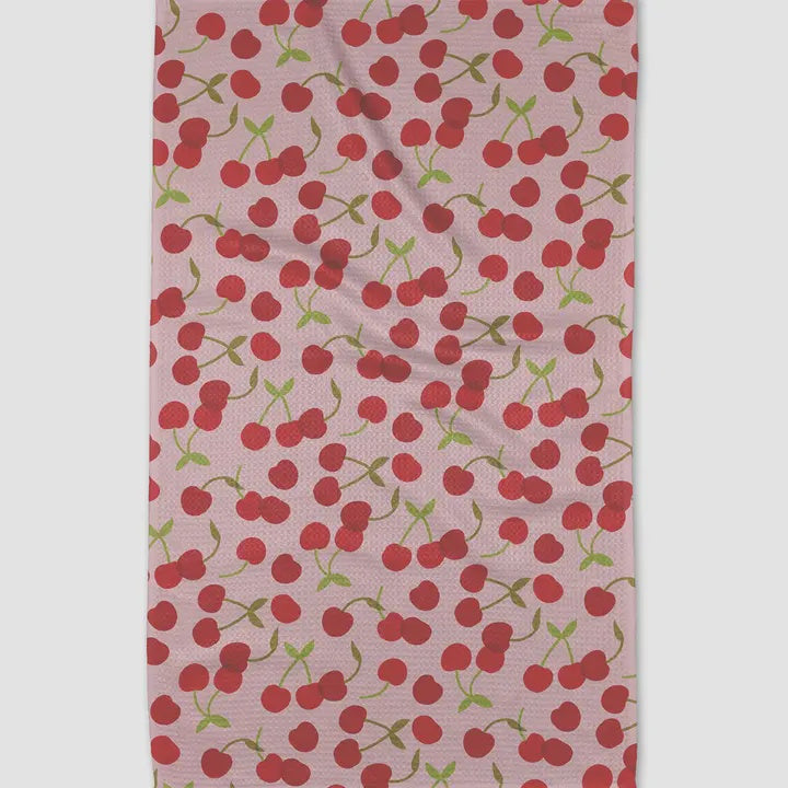 Geometry Dishtowel Cheery Cherries