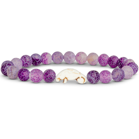 Fahlo Drift Bracelet - Manatee with Coral Violet Stone