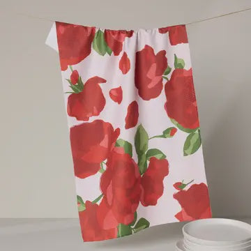 Geometry Dishtowel Whispering Roses