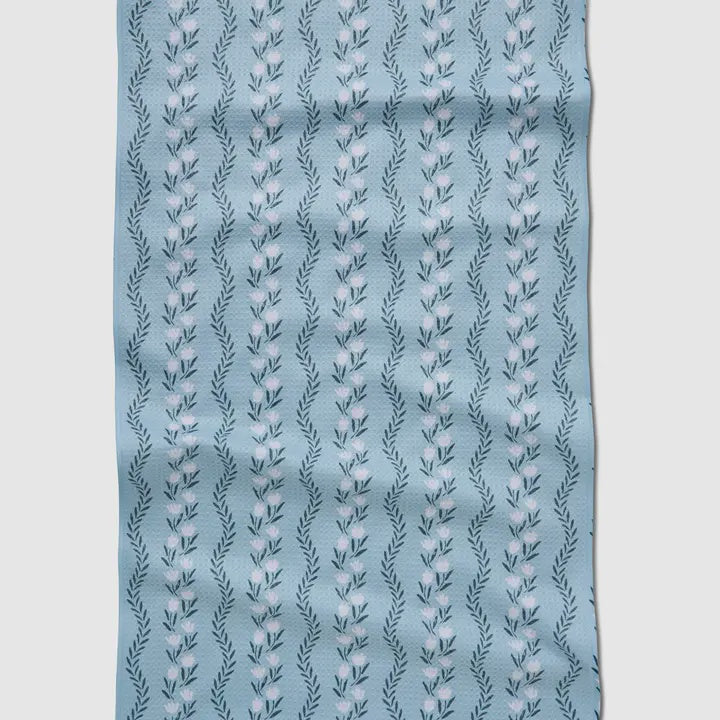 Geometry Dishtowel Vintage Floral Stripe