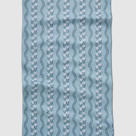 Geometry Dishtowel Vintage Floral Stripe