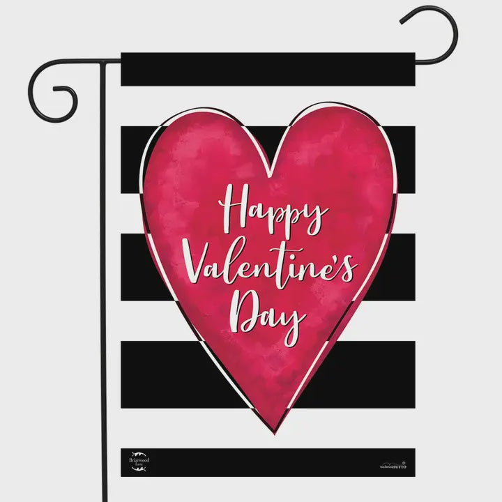 Garden Flag Striped Valentine's Day Heart