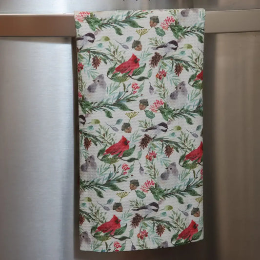 June Apothicarie Waffle Dish Towel - Forest Birds