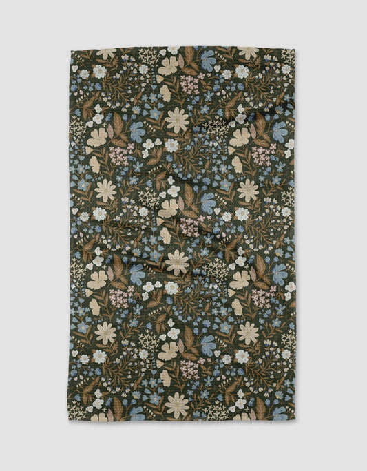 Geometry Dishtowel Cottage Meadow Sepia