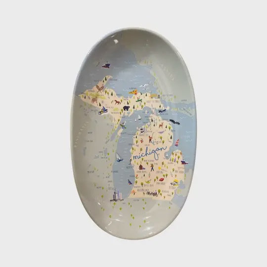 Whimsical Michigan Tidbit Tray