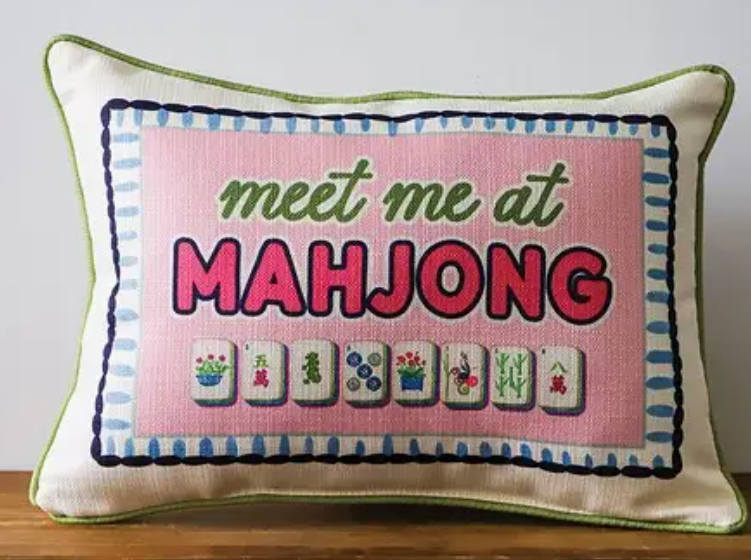 Pillow Meet Me at Mahjong