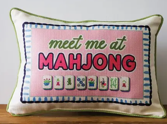 Pillow Meet Me at Mahjong