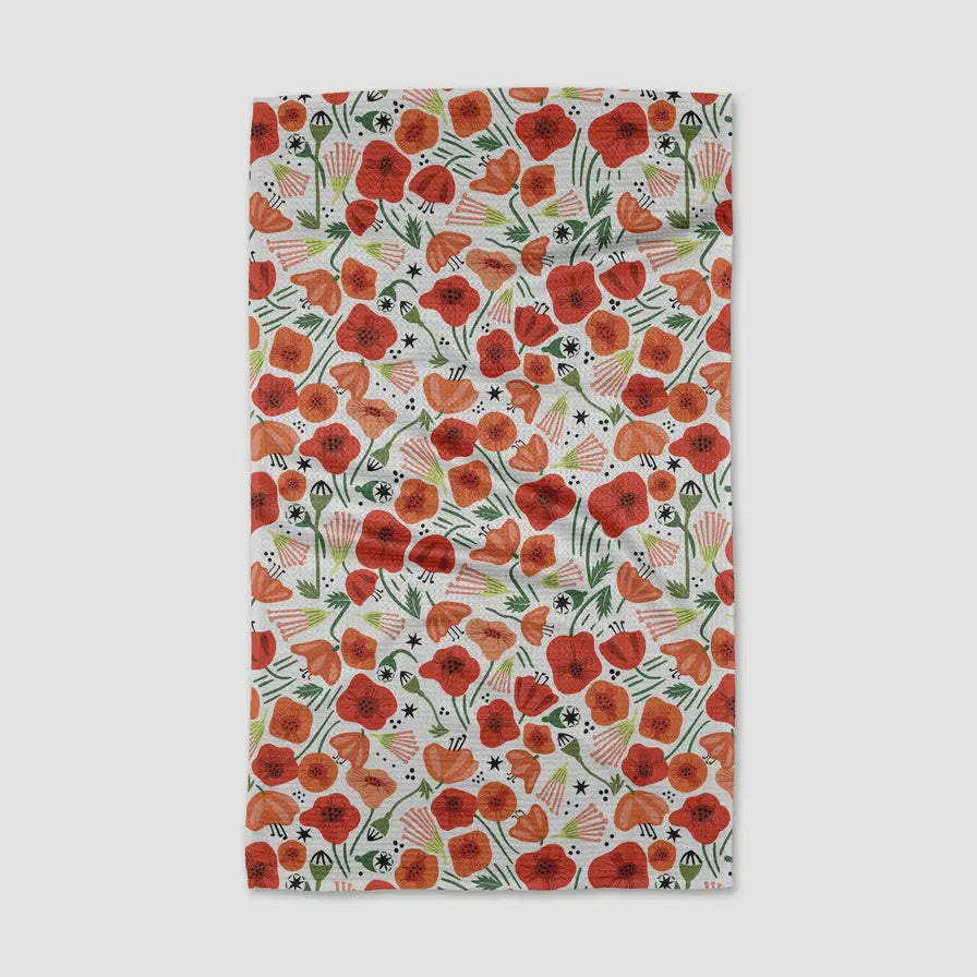 Geometry Dishtowel Poppy Power
