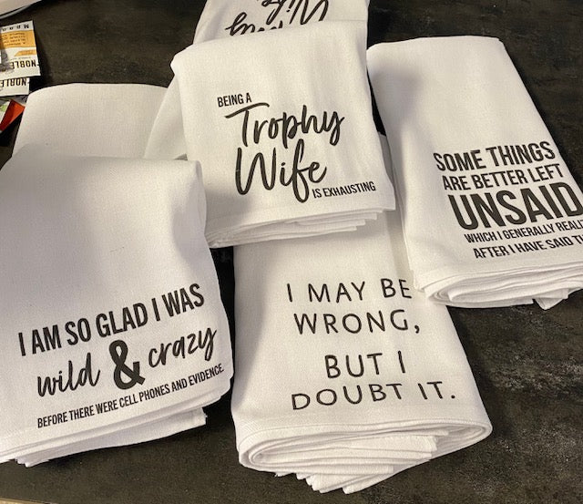 Funny White Kitchen Towels