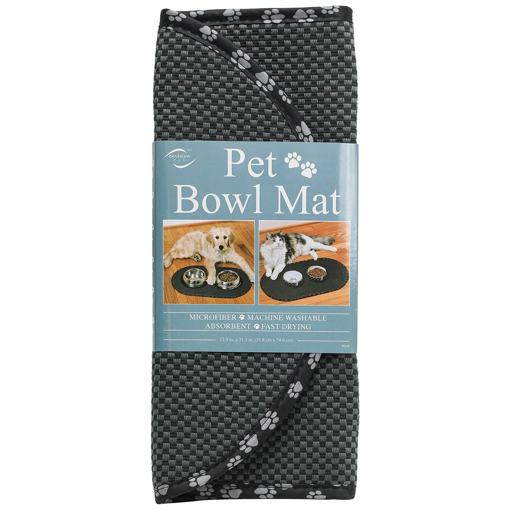 Water Bowl Mat Dog Feeding Absorbent Microfiber Dogs Food Anti Skid Pet
