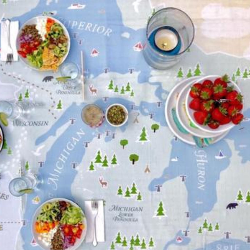 Great Lakes Map Tablecloth